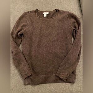 ann taylor loft sweater brown crew neck medium